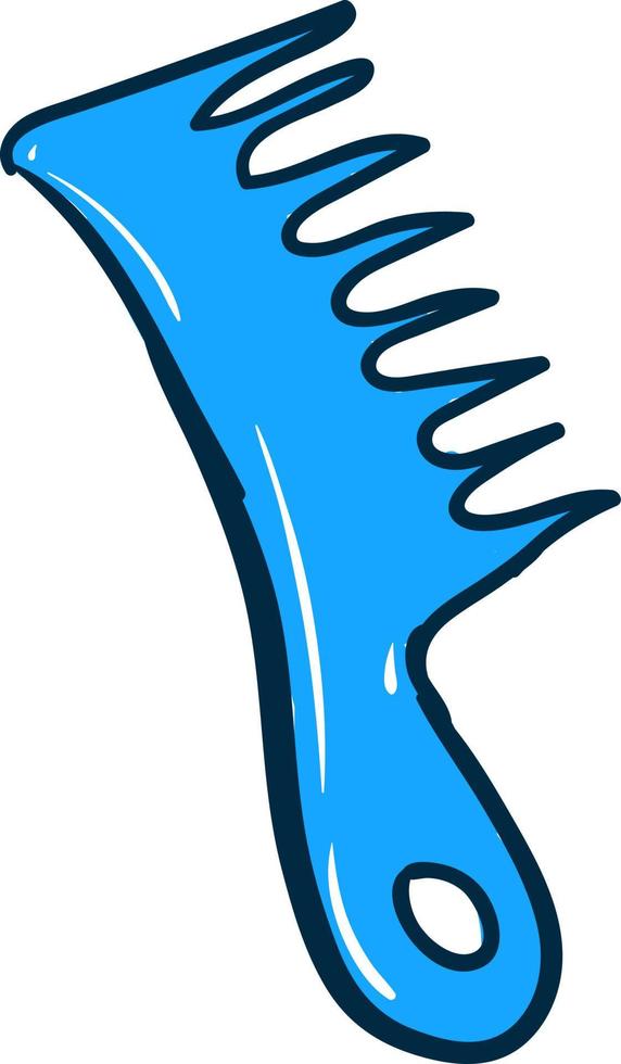 Blue comb, illustration, vector on white background.