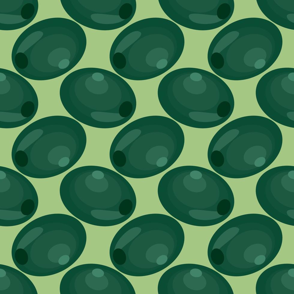 Green olive pattern , illustration, vector on white background