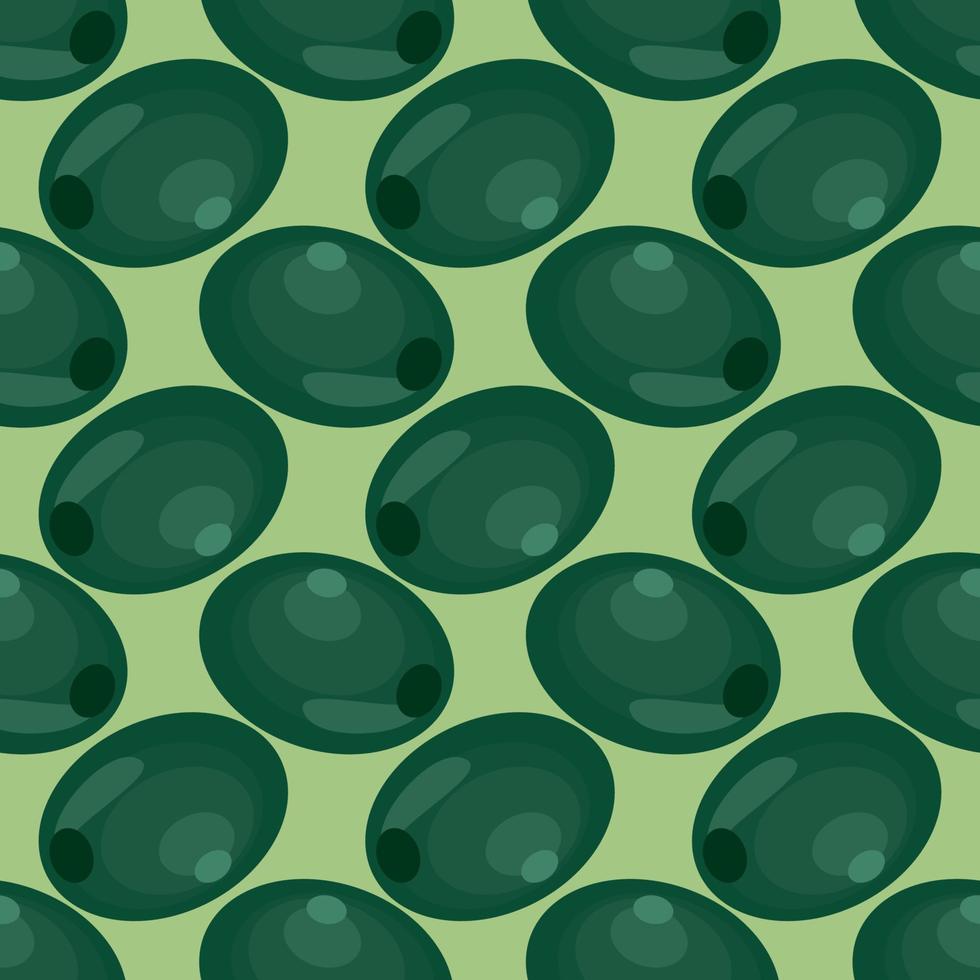 Green olive pattern , illustration, vector on white background