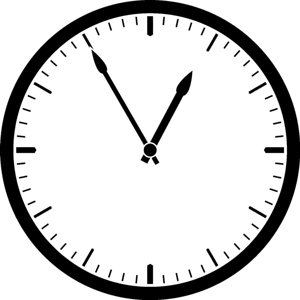 Clock 12 55, vintage illustration. vector