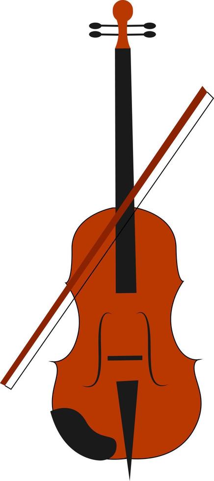 Viola instrument, illustration, vector on white background.