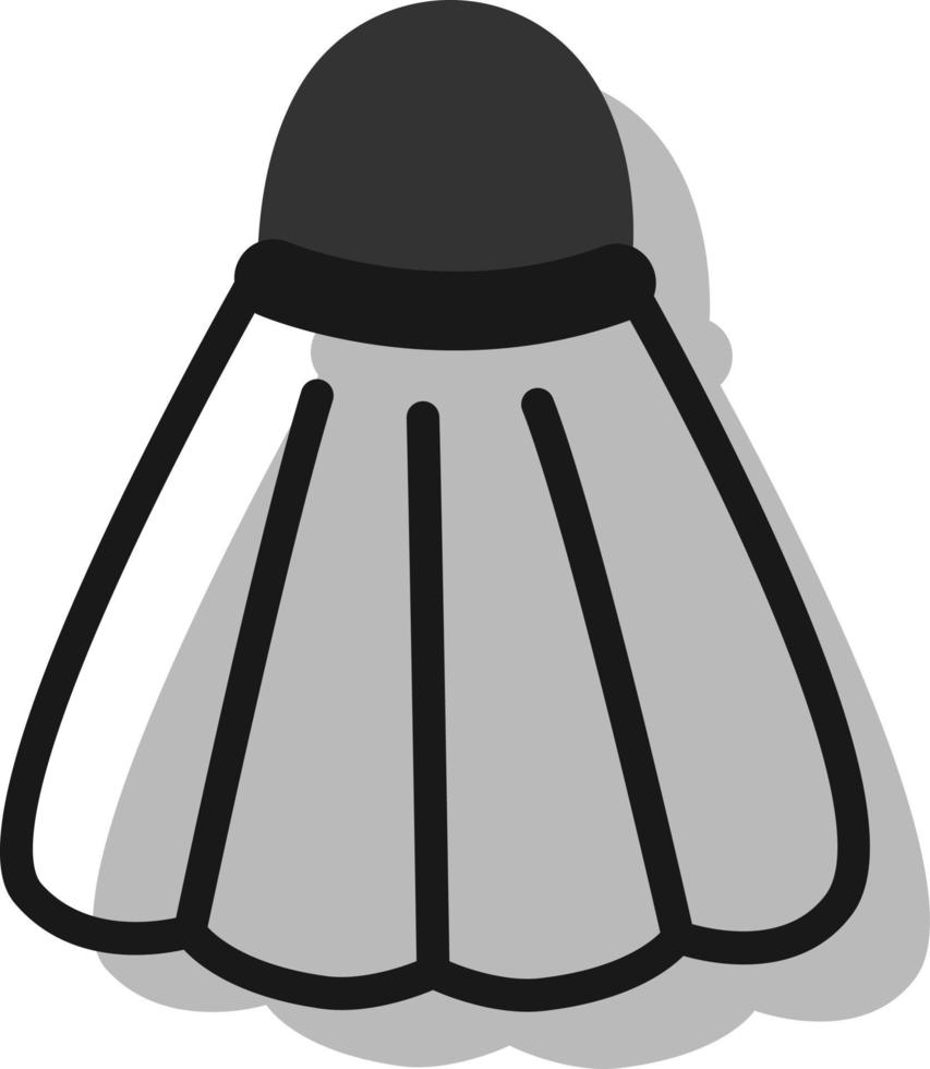 Grey shuttlecock, illustration, vector on white background.