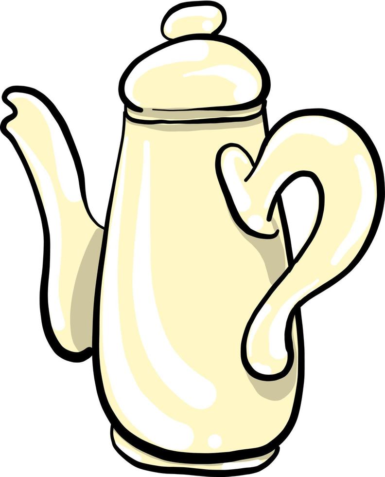 Yellow kettle, illustration, vector on white background