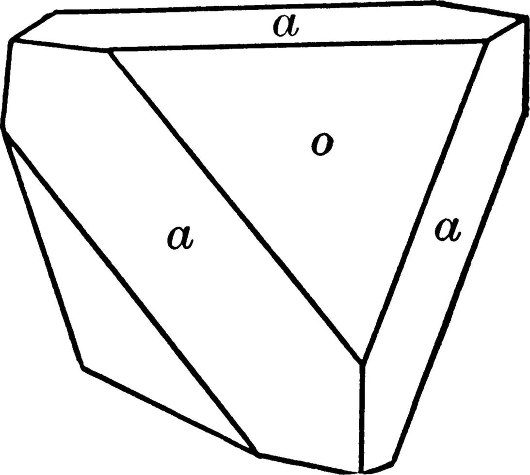 tetraedro y cubo, ilustración vintage. vector