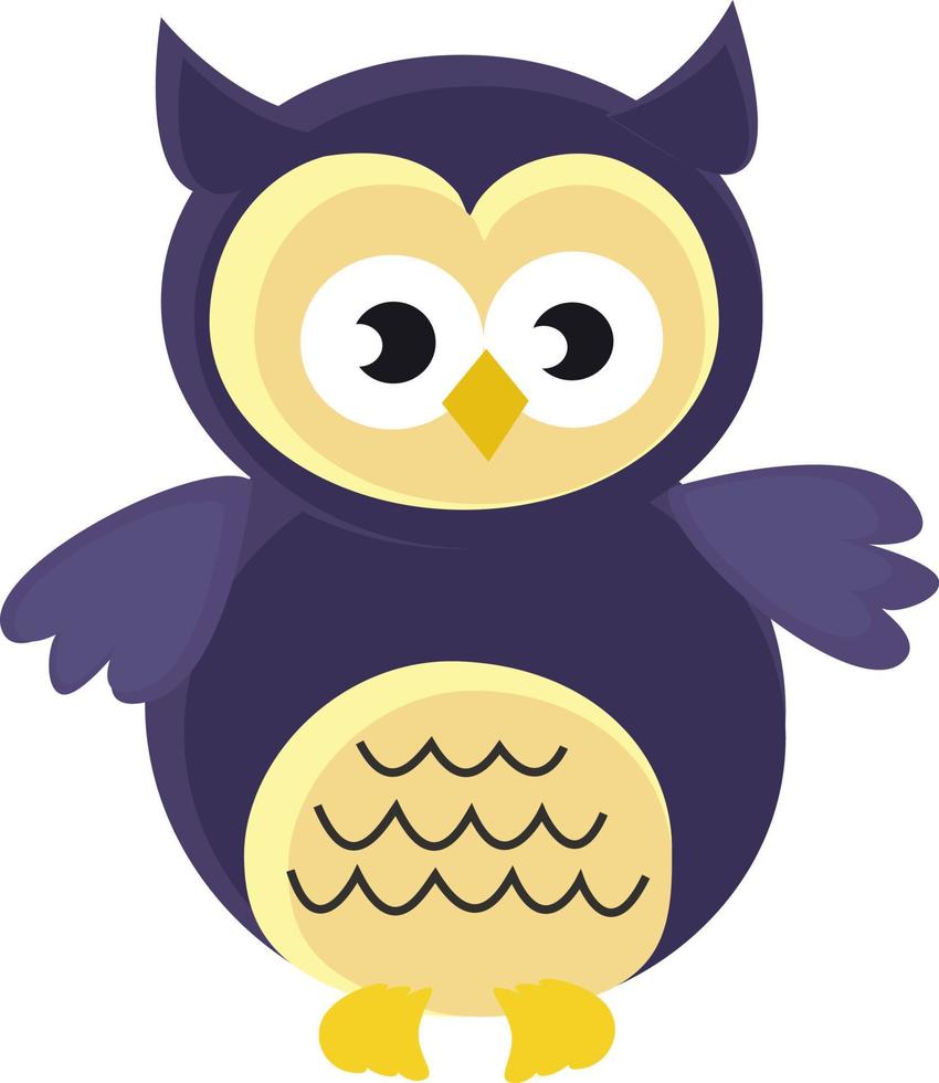 Purple owl, illustration, vector on white background