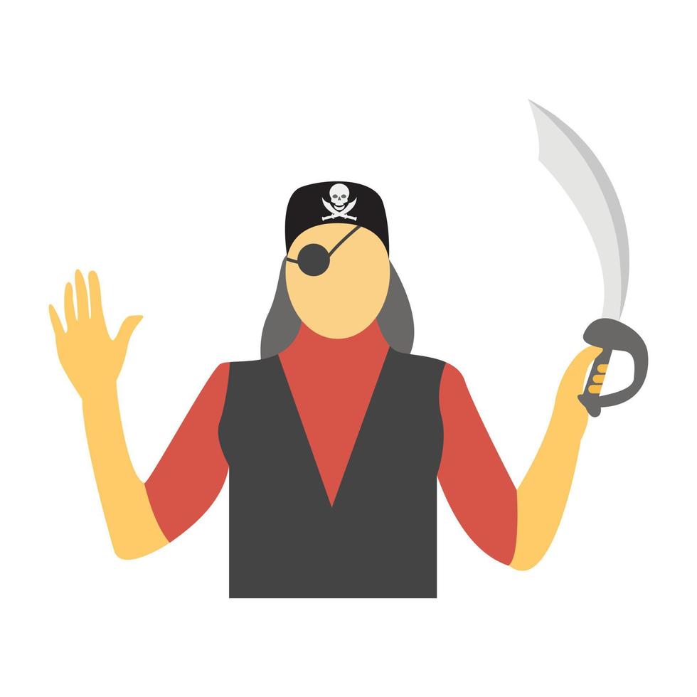 pirata con espada vector