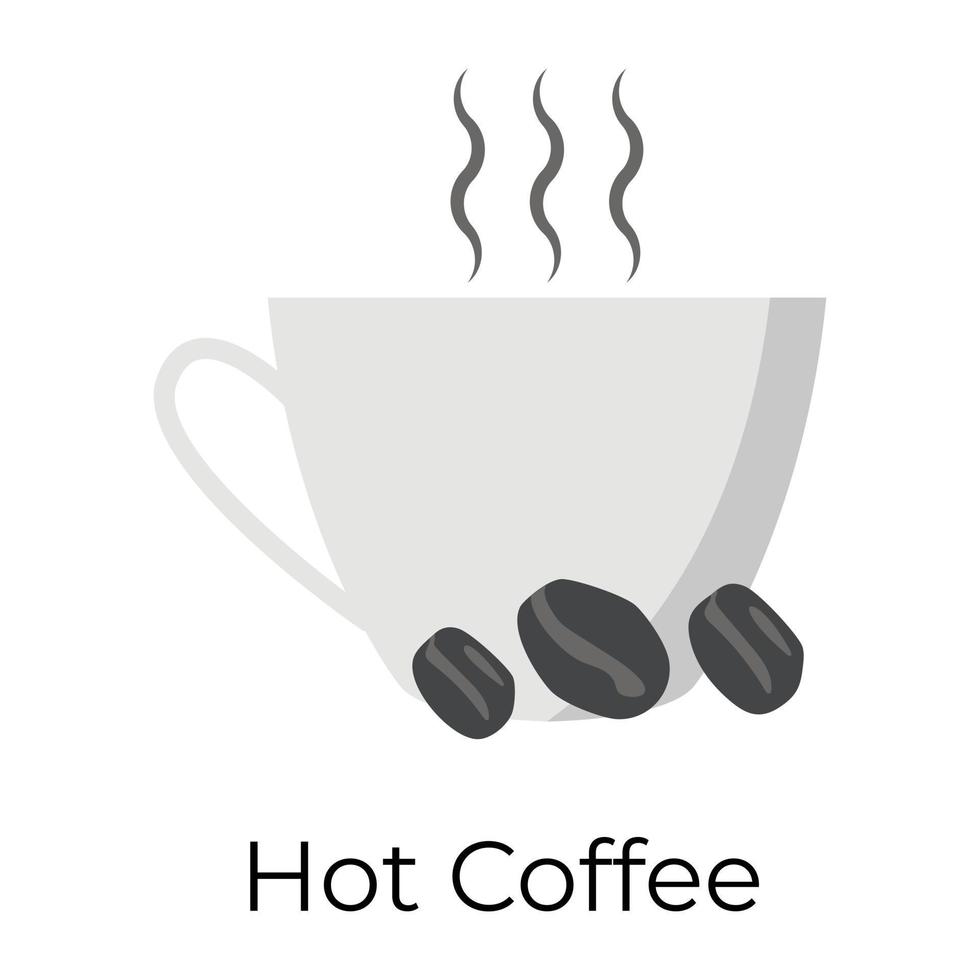 Trendy Hot Coffee vector