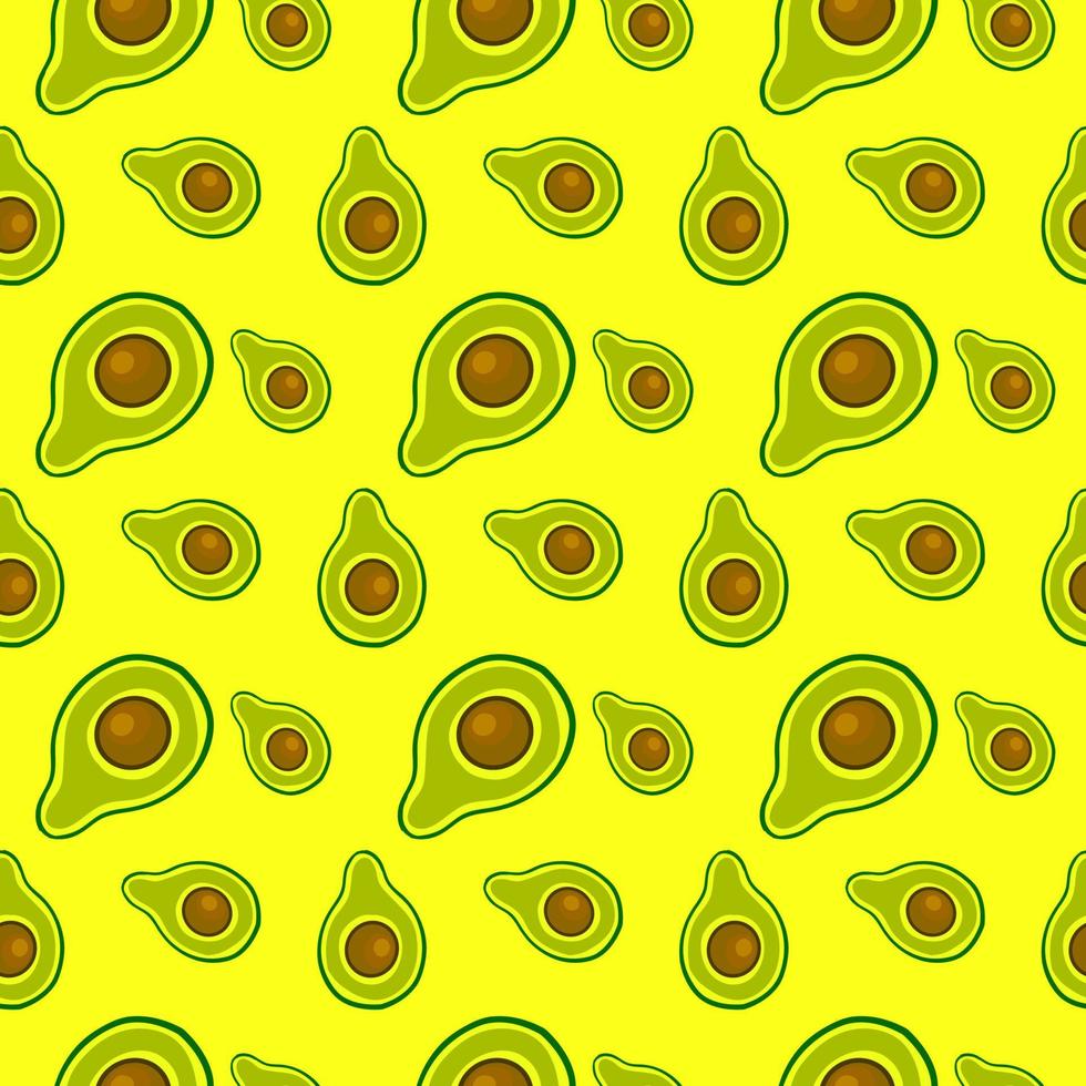 Avocado pattern , illustration, vector on white background