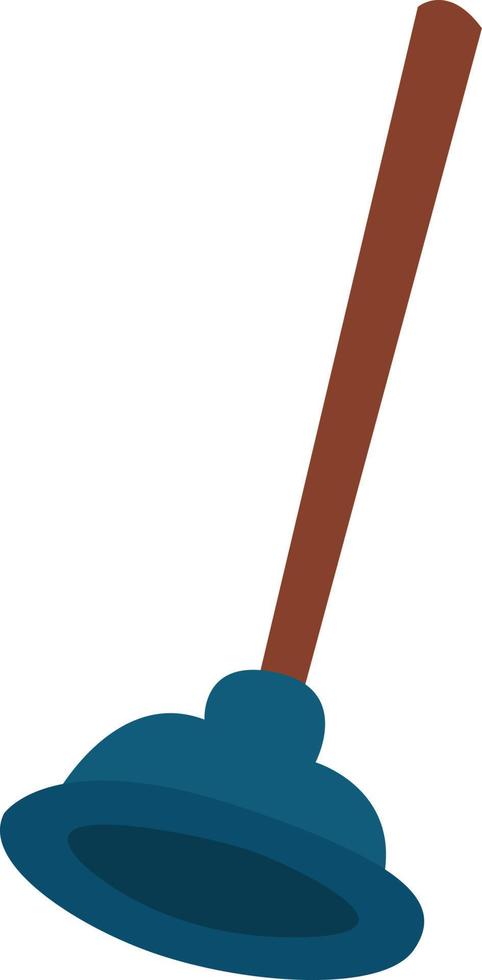 Plunger blue, illustration, vector on white background.