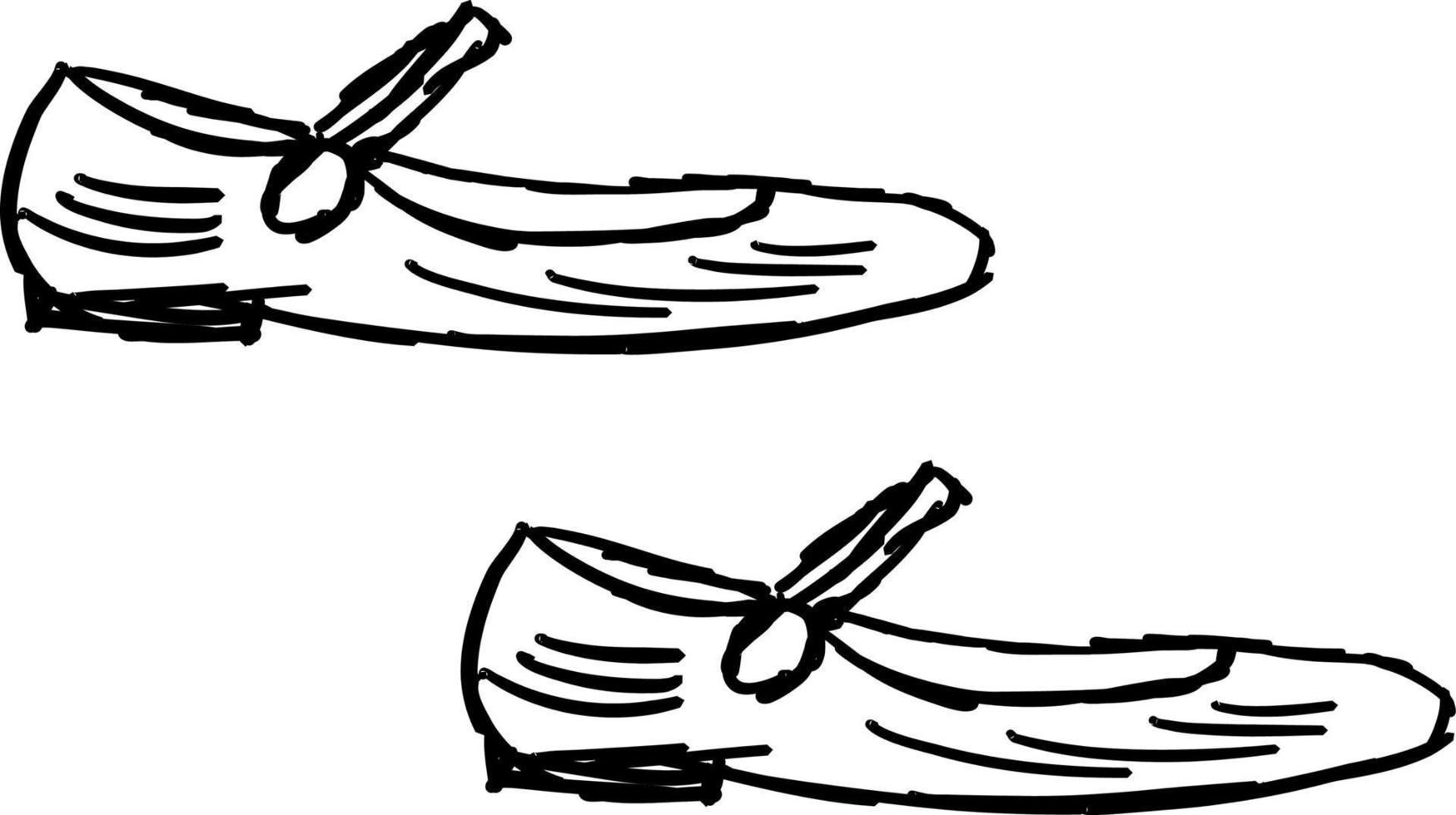 Ugly shoes drawing, illustration, vector on white background.