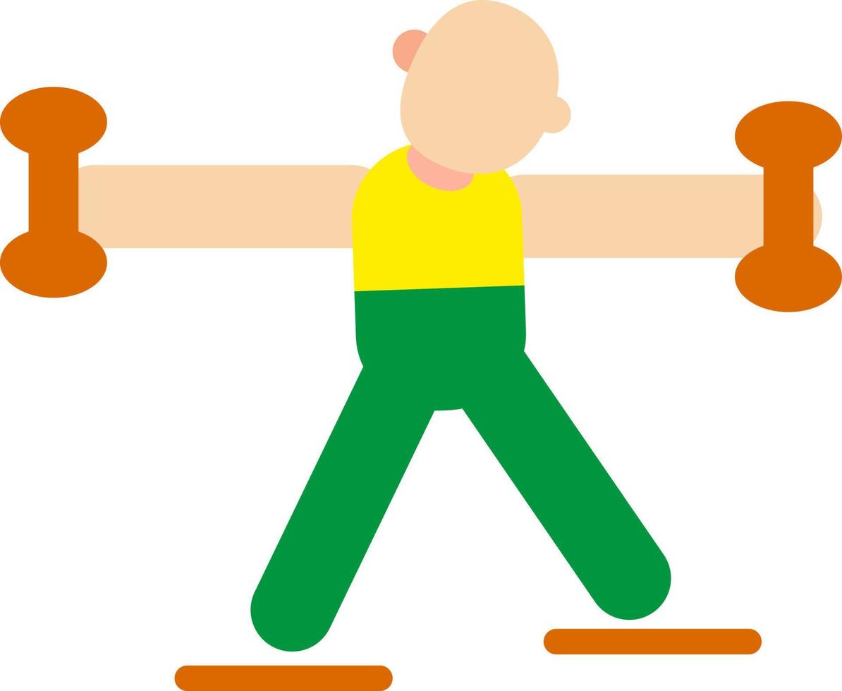 Athlete with dumbbells, illustration, vector on a white background.