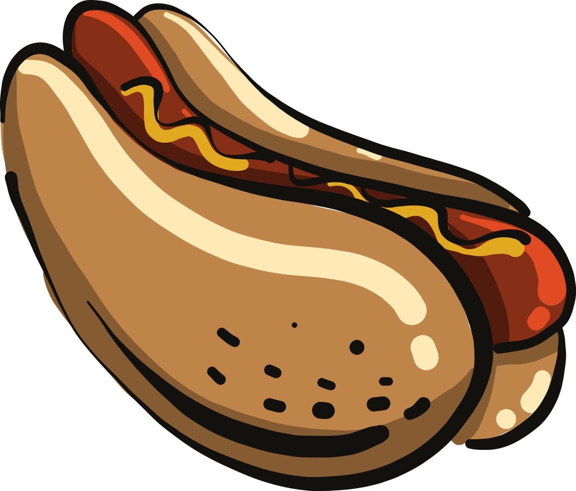 Very tasty hotdog ,illustration,vector on white background vector