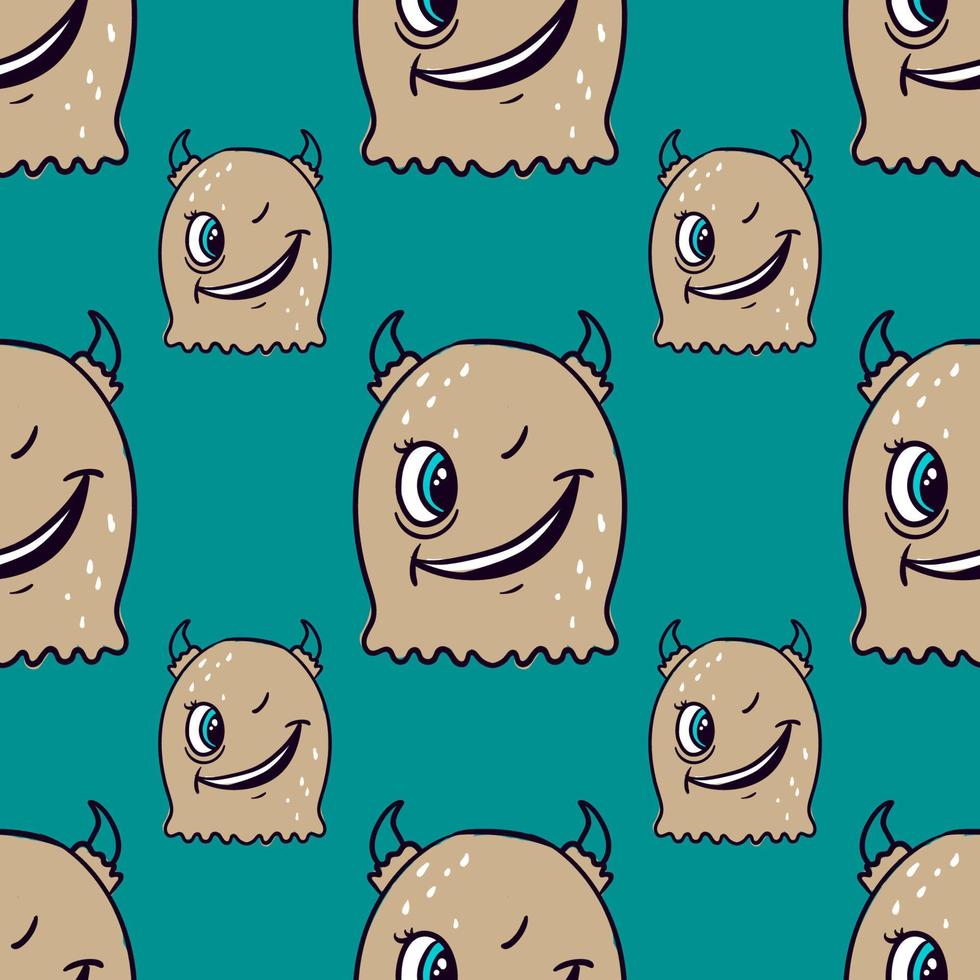 Monster pattern, illustration, vector on white background