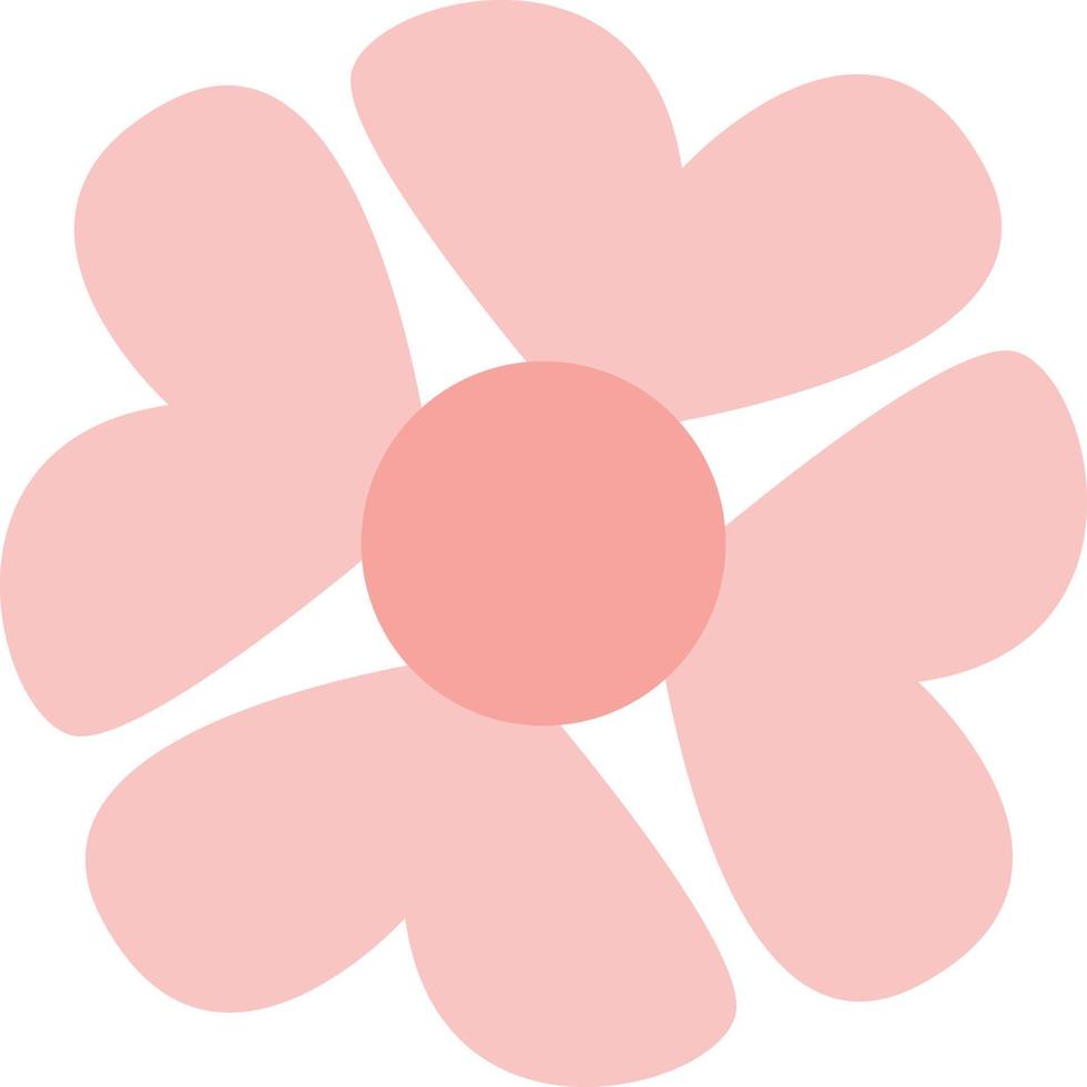 Retro pink flower, illustration, vector, on a white background. vector