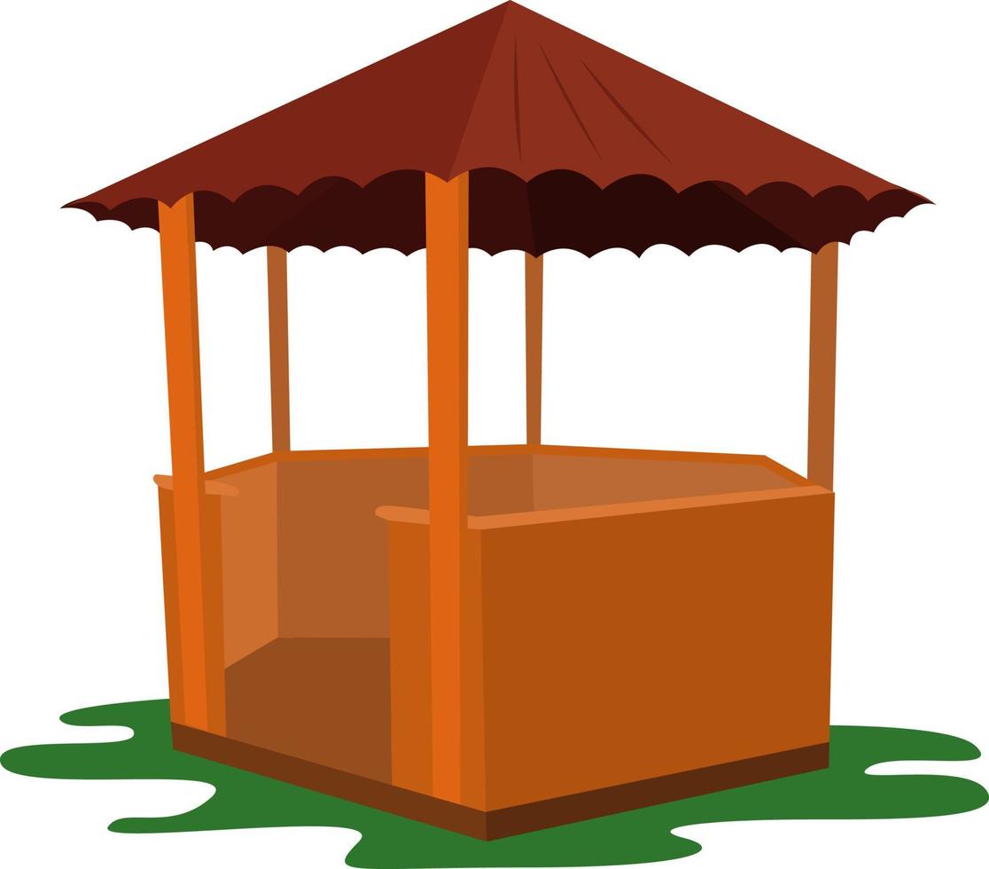 Gazebo, illustration, vector on white background