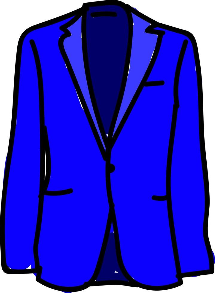 Blue attire, illustration, vector on white background.