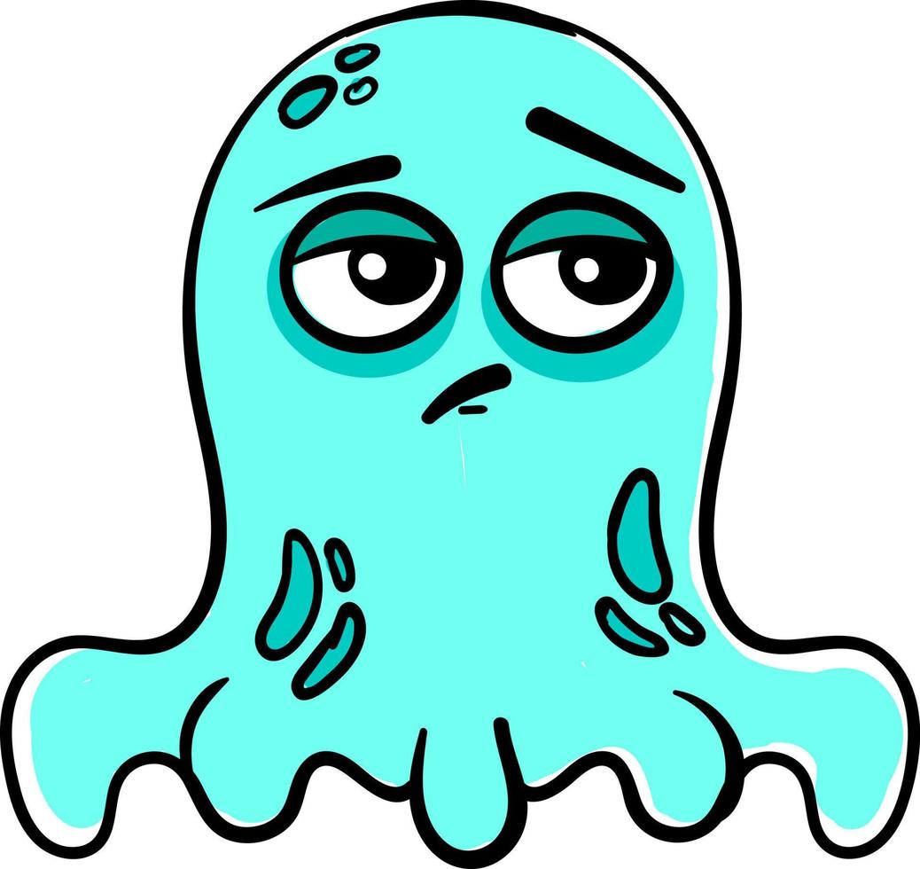 Monster in bad mood, illustration, vector on white background