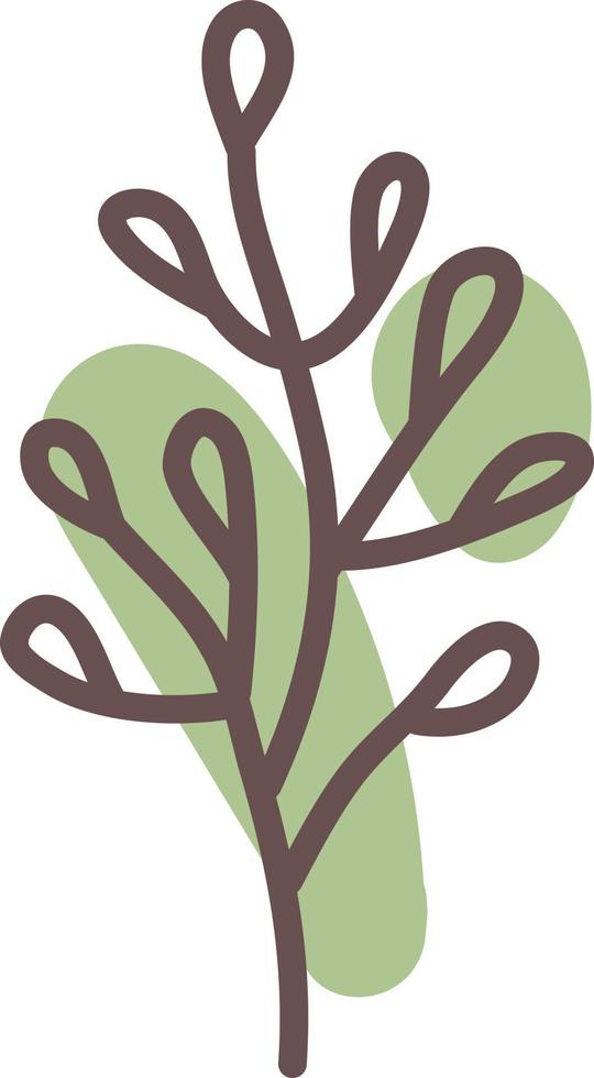 Tree with small leaves, illustration, vector on a white background.