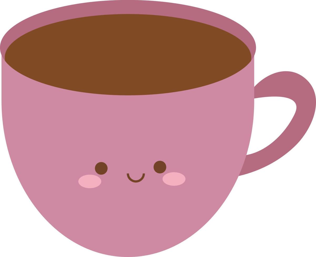 Cute cup of coffee, illustration, vector on white background.
