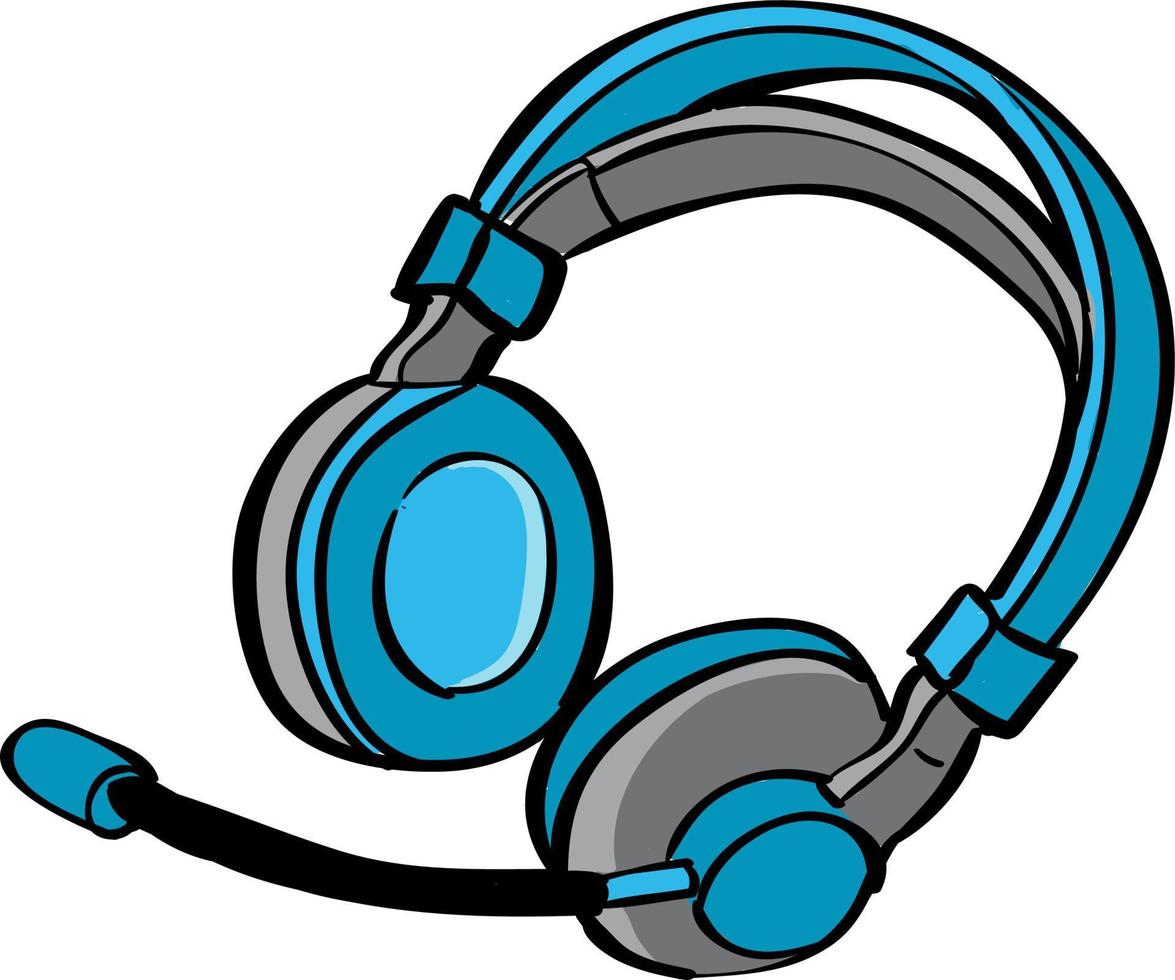 Headphones, illustration, vector on white background.
