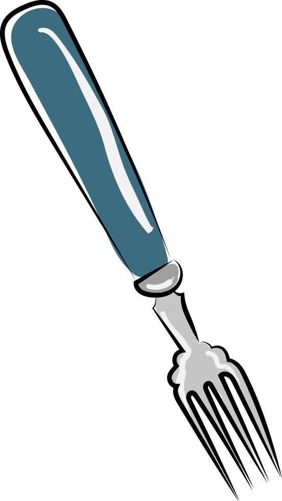 Small fork, illustration, vector on white background.