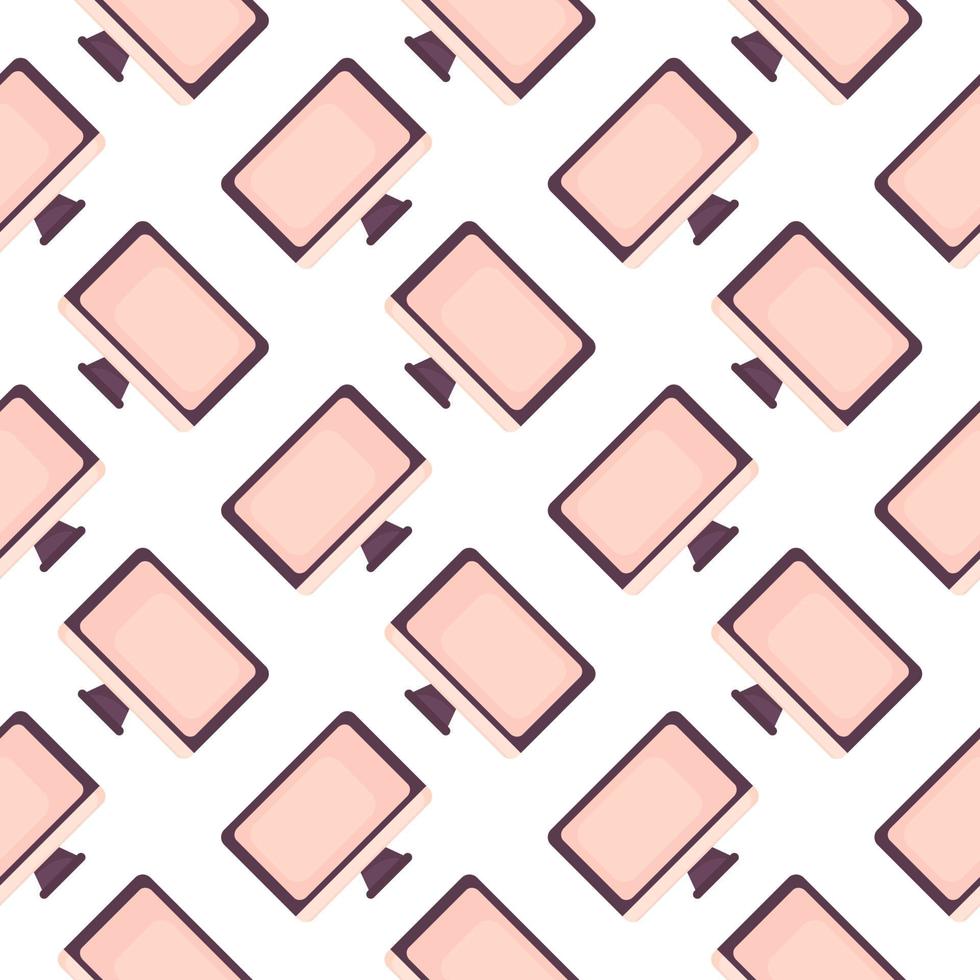 Pink monitor ,seamless pattern on white background. vector