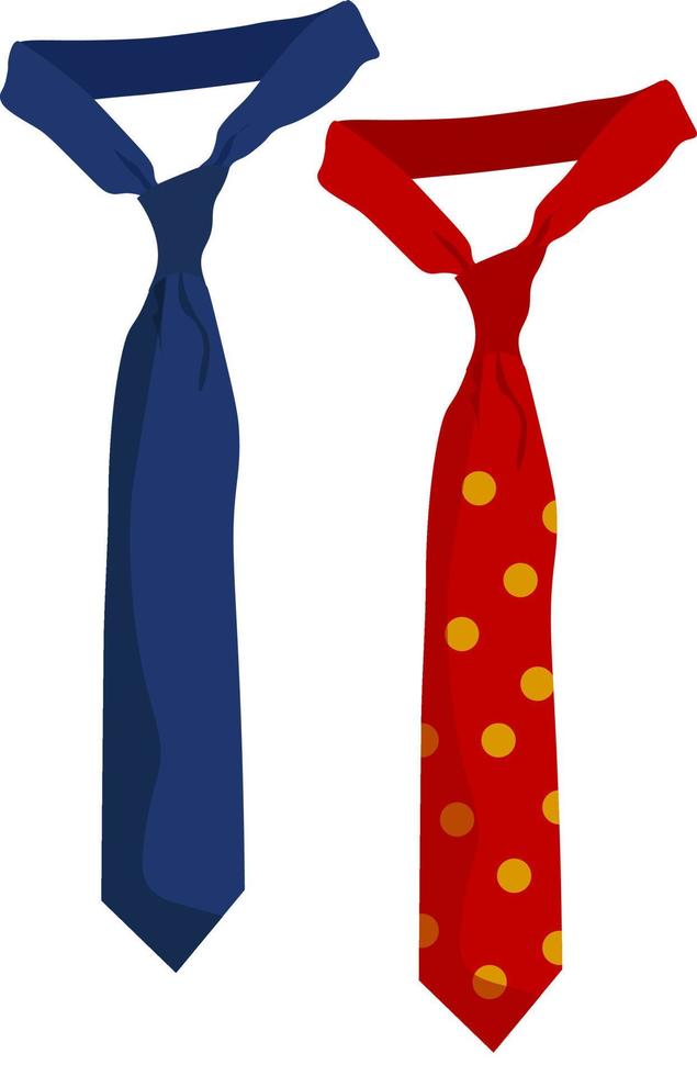 Two ties, illustration, vector on white background