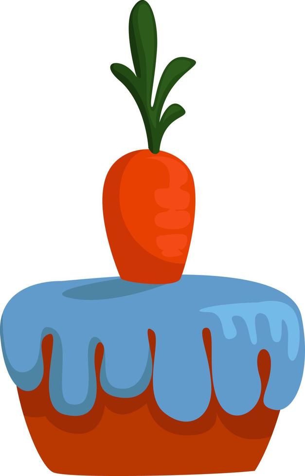 Carrot cake, illustration, vector on white background