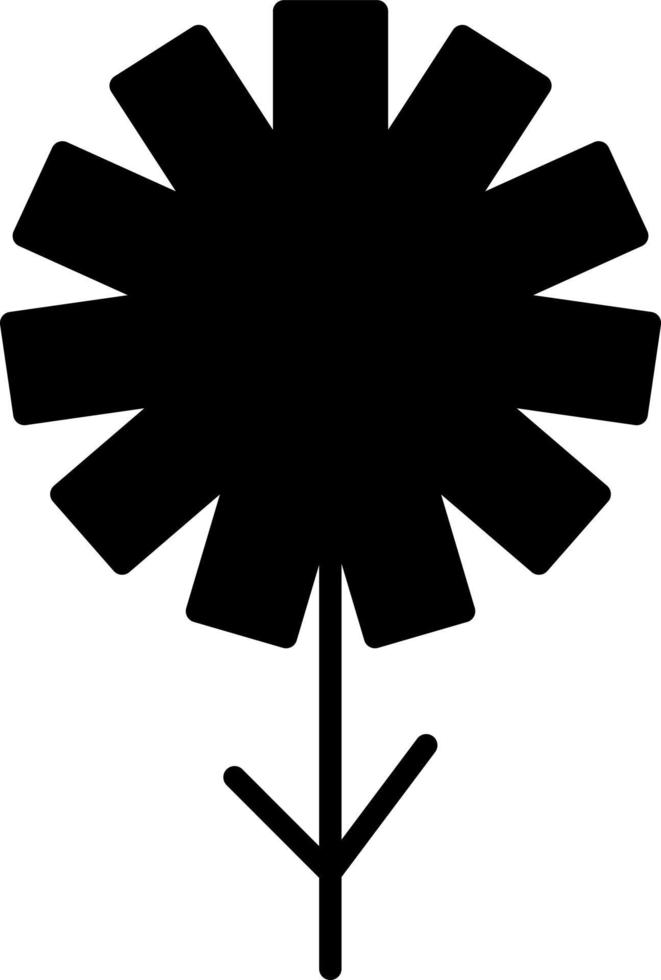 Abstract black flower, illustration, vector on white background.