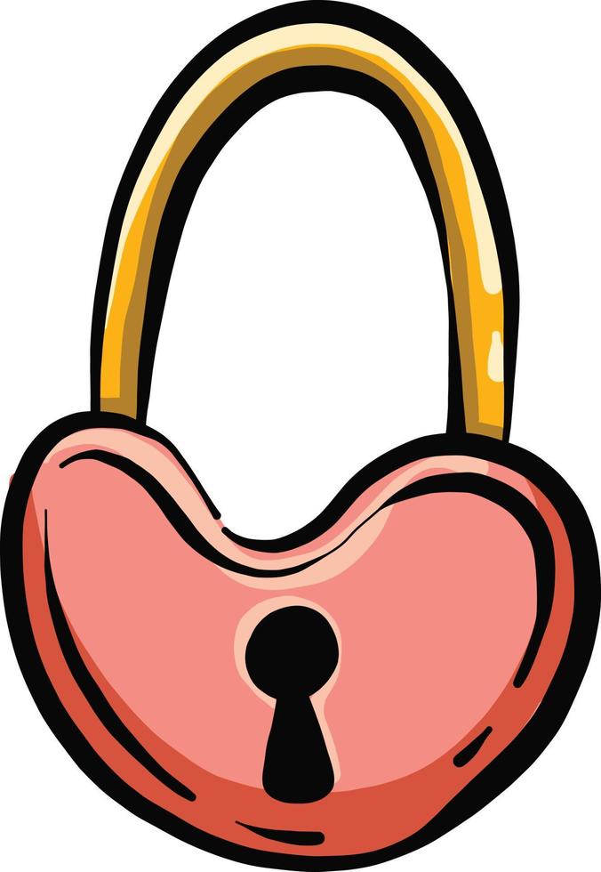 Heart lock, illustration, vector on a white background.