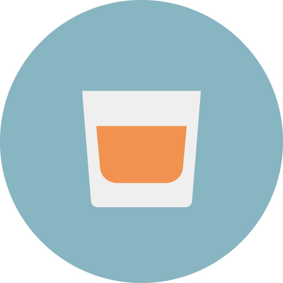 Whiskey in small glass, illustration, vector on a white background.