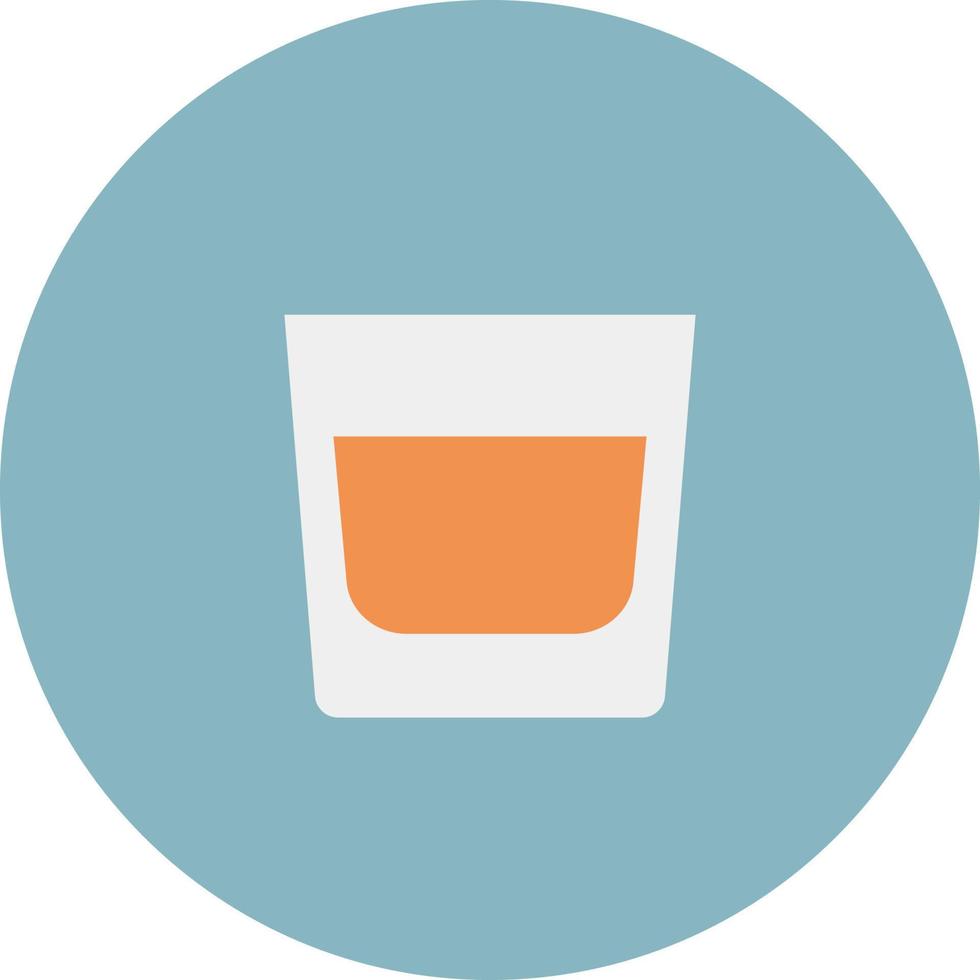 Whiskey in small glass, illustration, vector on a white background.