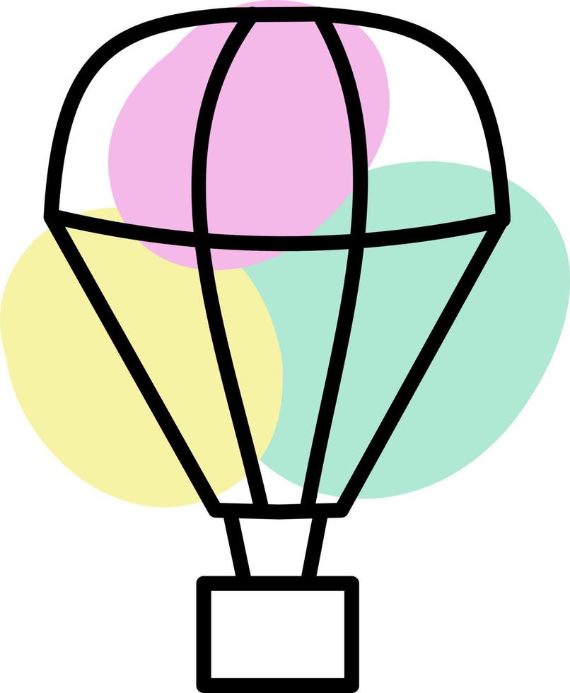 Marketing hot air balloon, illustration, vector on a white background.