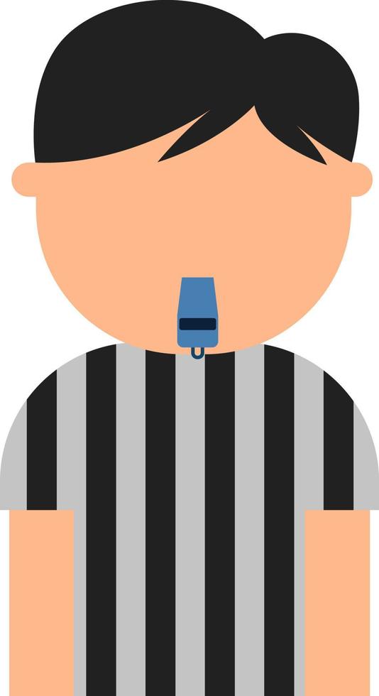 Football referee, illustration, vector on white background.