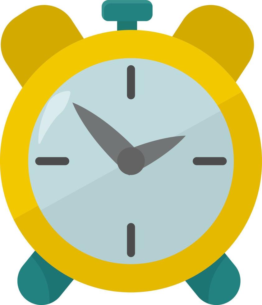 Yellow clock, illustration, vector on white background