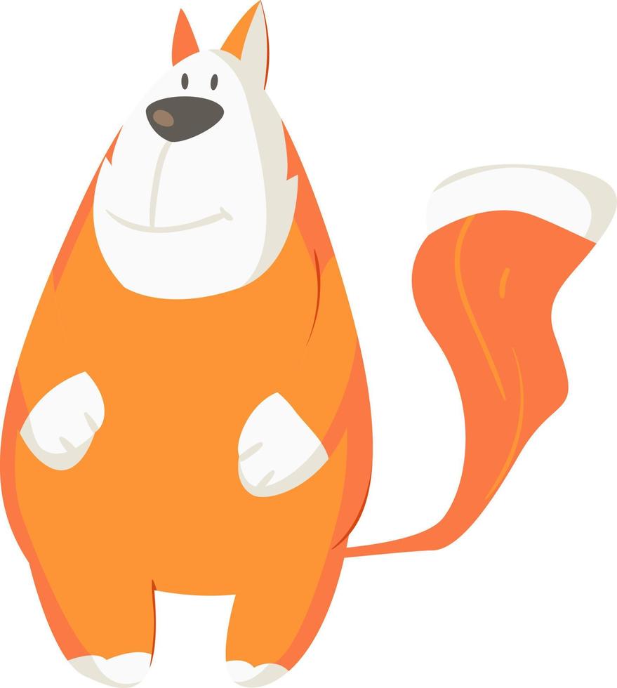 Fat cat, illustration, vector on white background.
