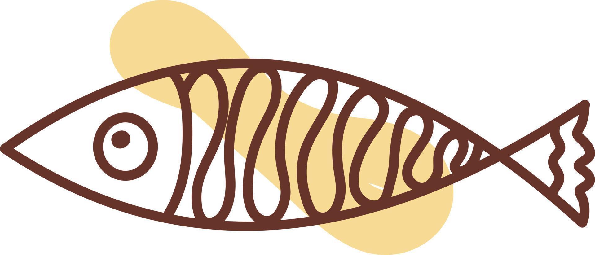 Thin yellow sea fish, illustration, vector, on a white background. vector