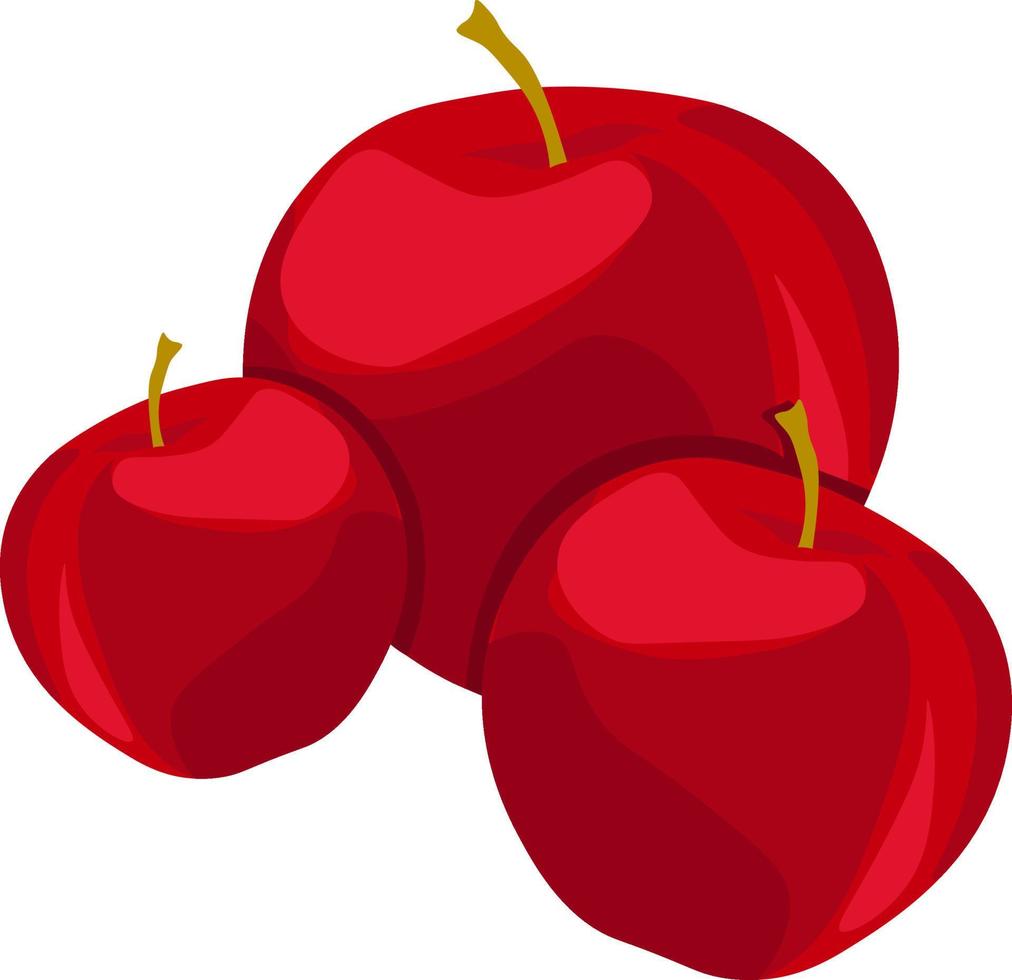 Red apples, illustration, vector on white background