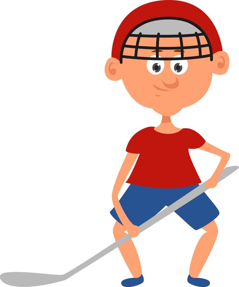 jugador de hockey sobre césped, ilustración, vector sobre fondo blanco