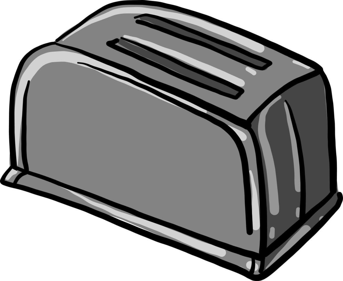 Grey toaster, illustration, vector on white background