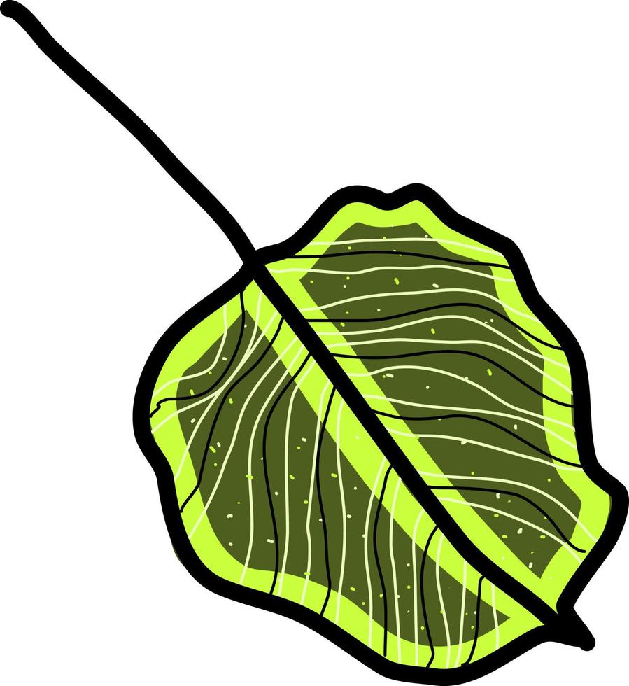 Green leaf, illustration, vector on white background.