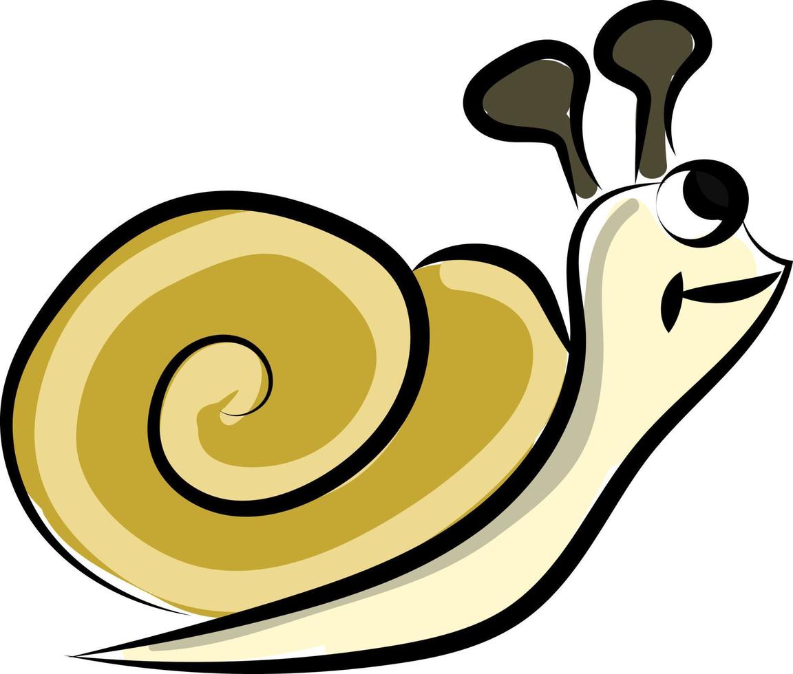 Small snail, illustration, vector on white background.