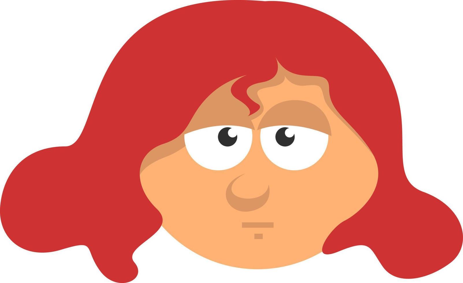 Girl with bright red hair, illustration, on a white background. vector