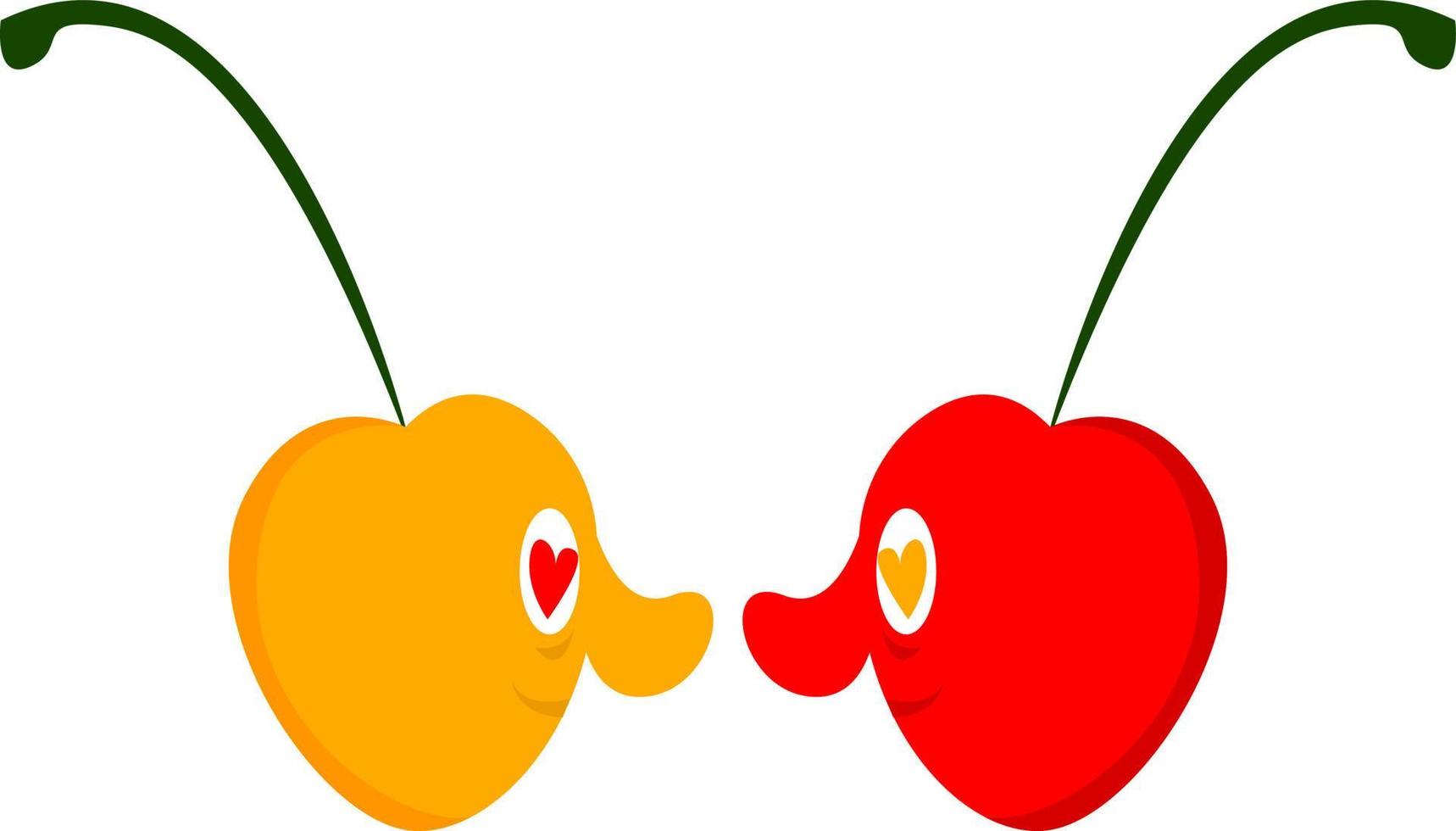 Cute cherry, illustration, vector on white background.