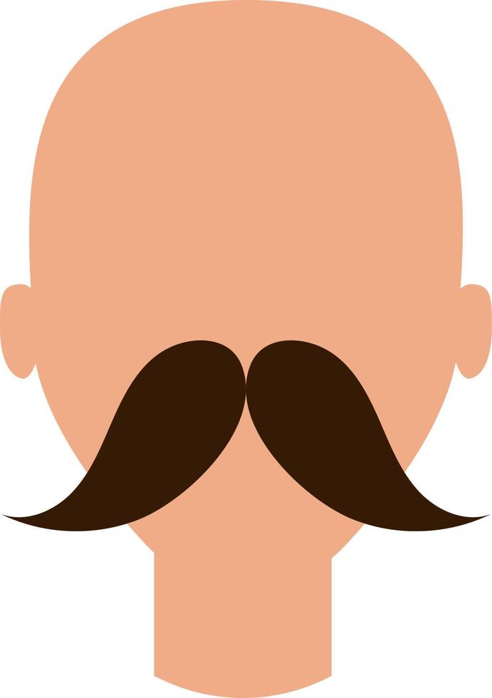 Man with long mustaches, illustration, vector, on a white background. vector