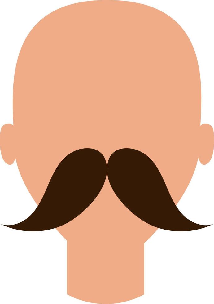 hombre con bigotes largos, ilustración, vector, sobre un fondo blanco. vector