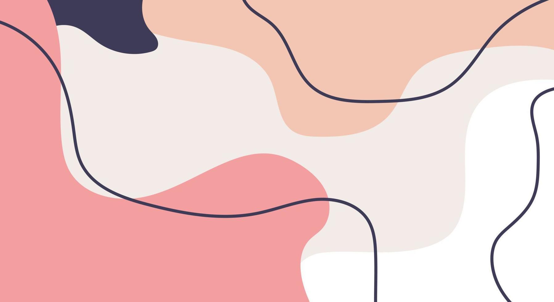 Fashion Stylish Templates with Organic Abstract Shapes and Line in Nude Pastel Colors Minimalist Background with Copy Space for Text or Message vector