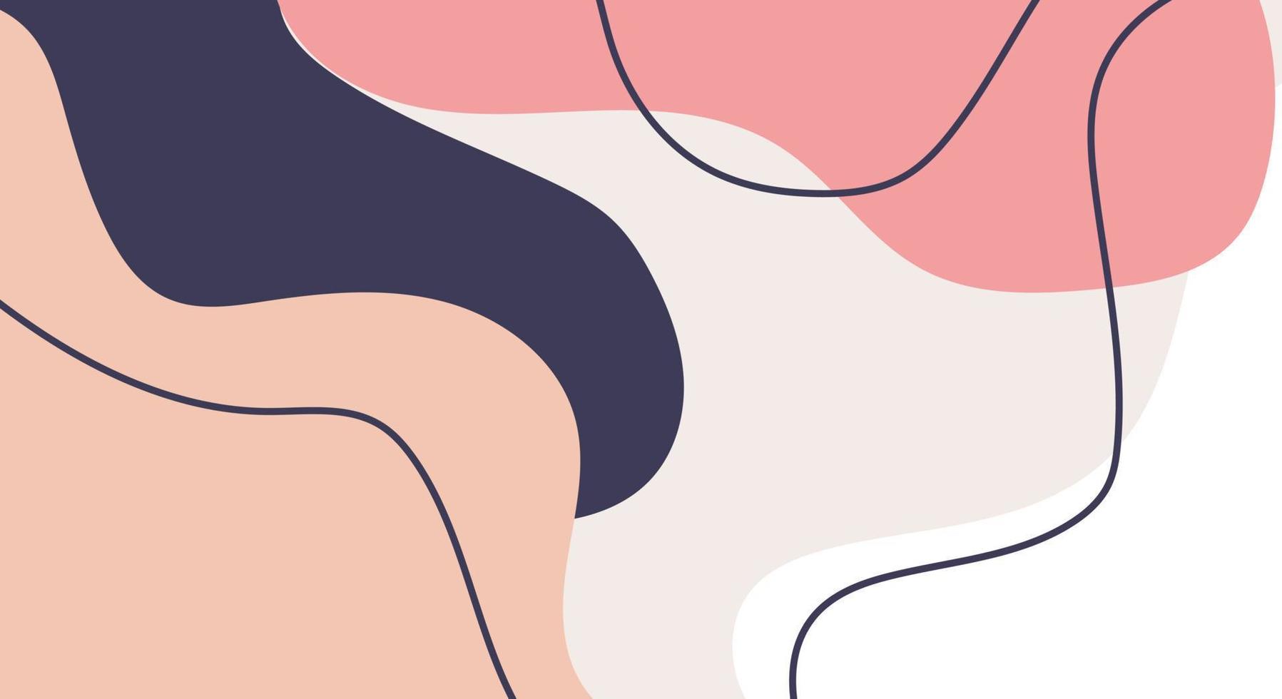 plantillas elegantes de moda con formas abstractas orgánicas y líneas en colores pastel desnudos fondo minimalista con espacio de copia para texto o mensaje vector