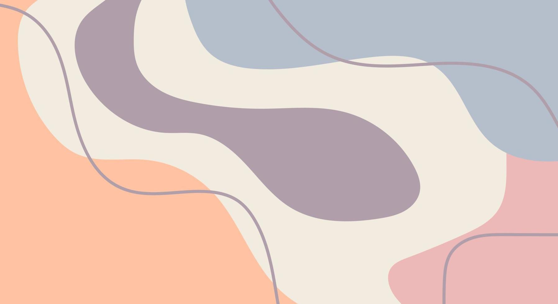 plantillas elegantes de moda con formas abstractas orgánicas y líneas en colores pastel desnudos fondo minimalista con espacio de copia para texto o mensaje vector