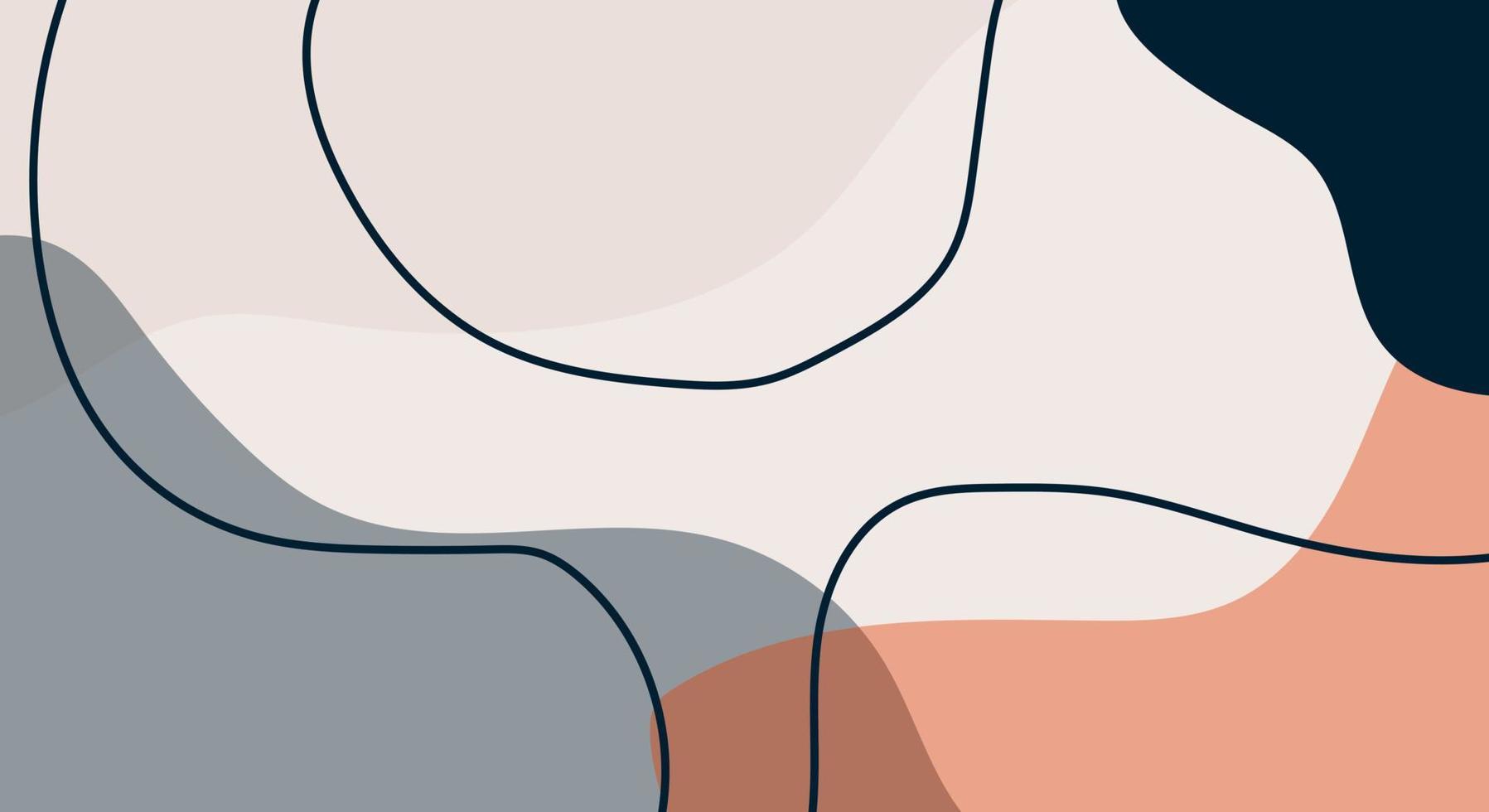 plantillas elegantes de moda con formas abstractas orgánicas y líneas en colores pastel desnudos fondo minimalista con espacio de copia para texto o mensaje vector